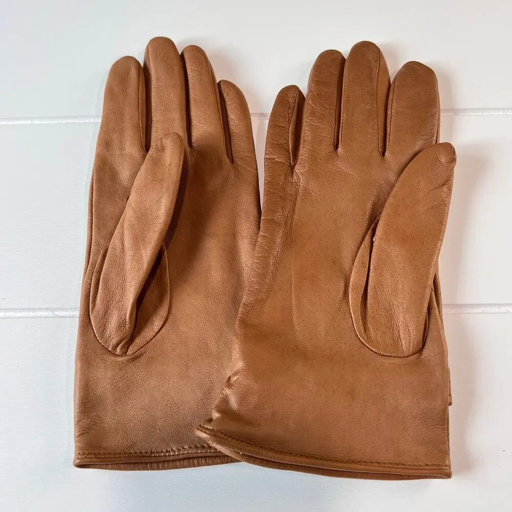 Fownes Brothers Vintage Women’s leather Gloves camel brown Size Medium